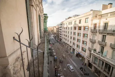 a view of a street in a city with buildings at Petit Palace Museum in Barcelona
