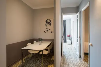 a dining room with a table and chairs at Barcelonaguest in Barcelona