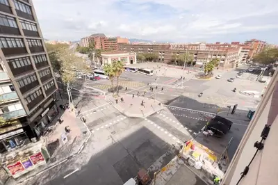 an aerial view of a city with a street at BeBarceloner Sant Andreu Apartments - 3 bedrooms in Barcelona