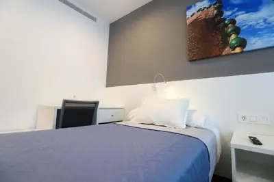 a bedroom with a bed and a painting on the wall at Hotel C31 in Castelldefels