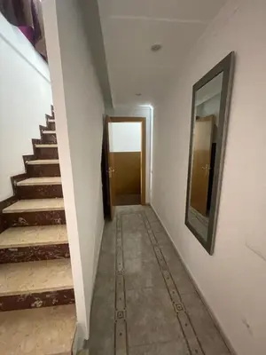 a hallway with stairs and a mirror on the wall at Apartamentos Atlas Terrassa V in Terrassa